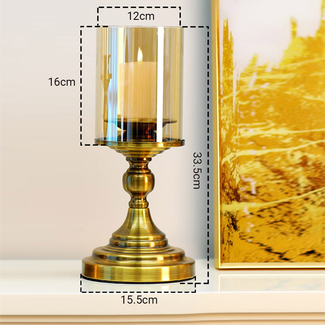 Soga 33.5Cm Gold Nordic Deluxe Candlestick Candle Holder Stand Pillar Glass /Iron, Home &Amp; Living, Home Decor, Candles &Amp; Holders, Candle Accessories, ,  - Nz Depot 2