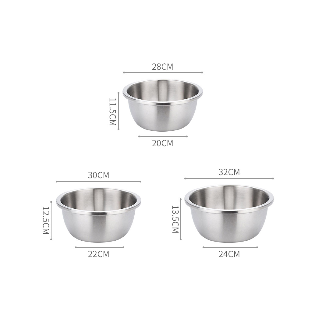 Soga 3Pcs Deepen Matte Stainless Steel Stackable Baking Washing Mixing Bowls Set Food Storage Basin, Home &Amp; Living, Kitchen &Amp; Dining, Bakeware, Mixing Bowls, ,  - Nz Depot 2