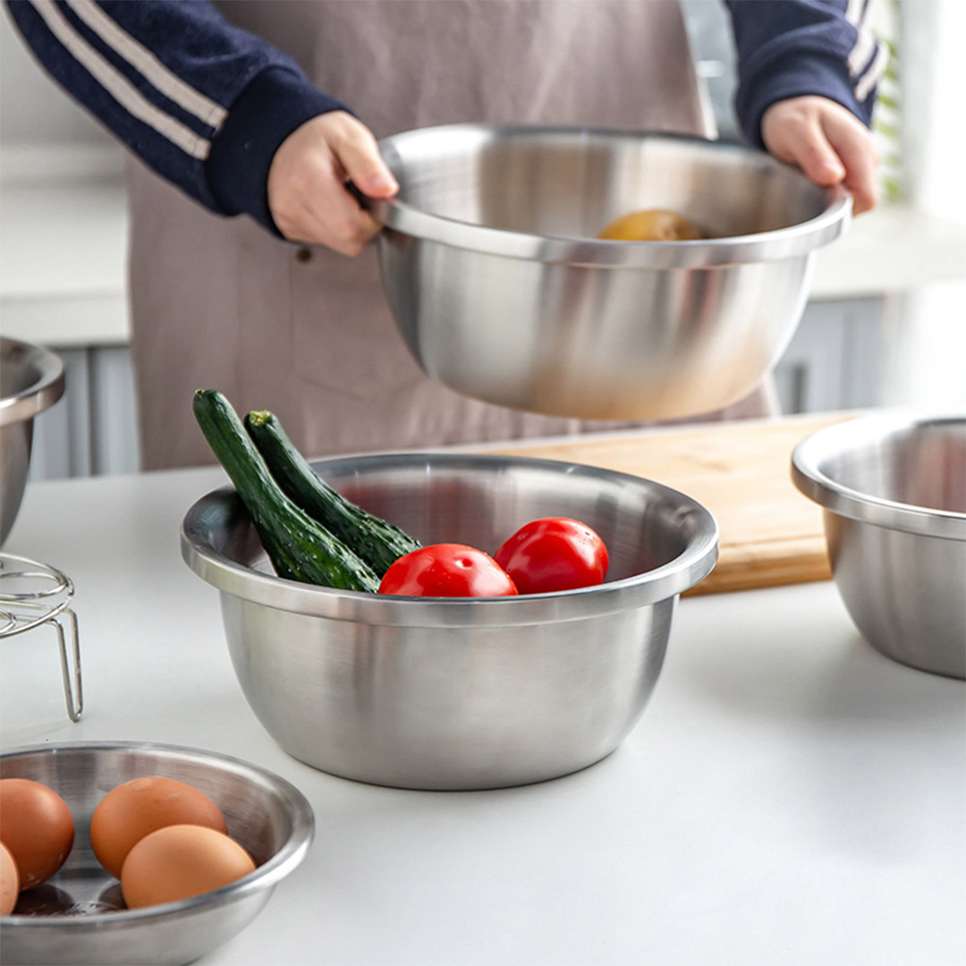 Soga 3Pcs Deepen Matte Stainless Steel Stackable Baking Washing Mixing Bowls Set Food Storage Basin, Home &Amp; Living, Kitchen &Amp; Dining, Bakeware, Mixing Bowls, ,  - Nz Depot 8