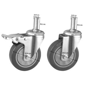 SOGA 4" Heavy Duty Polyurethane Swivel Castor Wheels with 2 Lock Brakes Casters, Business & Industrial, Food Service, Food Service Carts, , ,  - NZ DEPOT 2