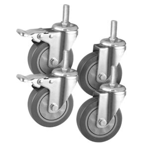 SOGA 4" Heavy Duty Polyurethane Swivel Castor Wheels with 2 Lock Brakes Casters, Business & Industrial, Food Service, Food Service Carts, , ,  - NZ DEPOT 1