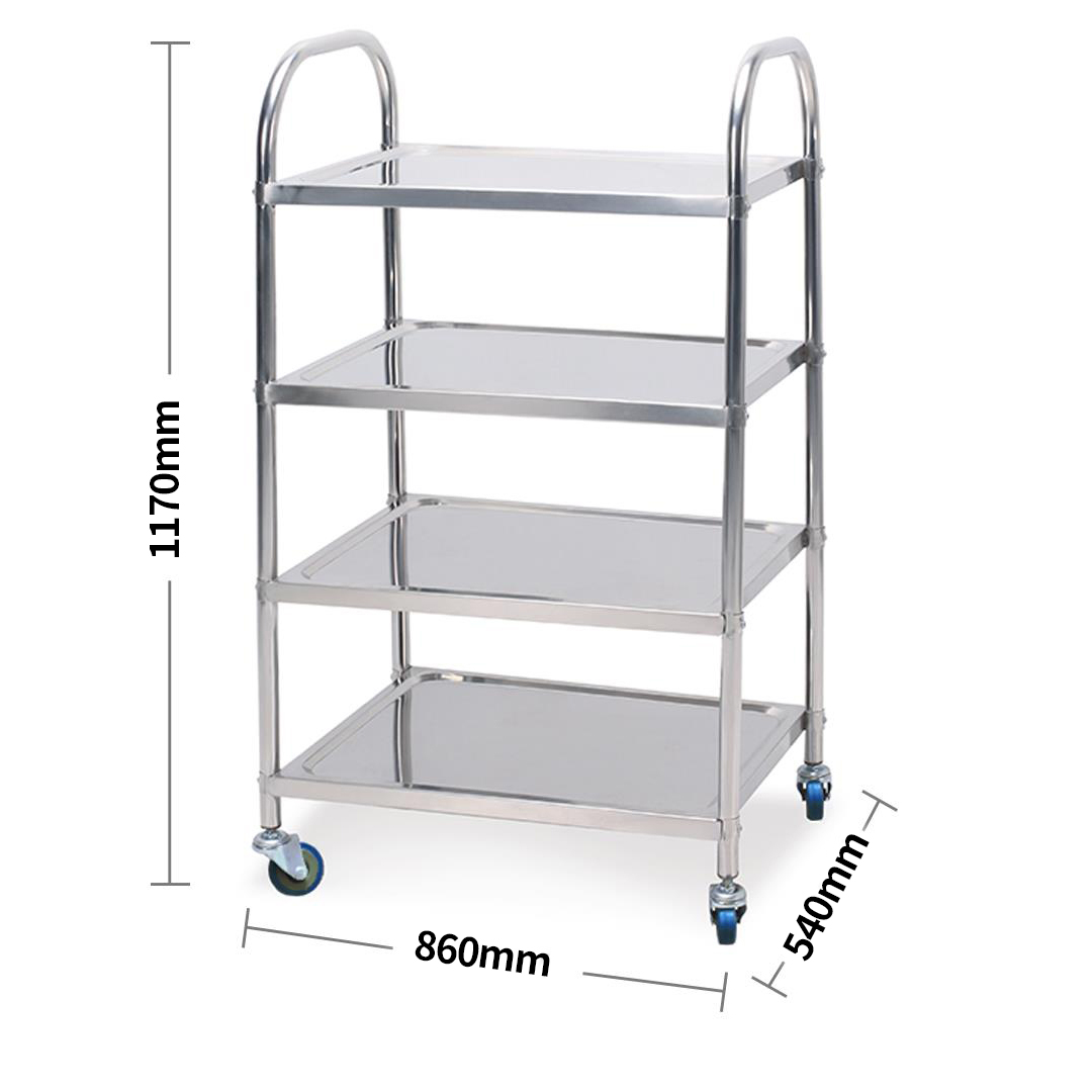 SOGA 4 Tier 860x540x1170 Stainless Steel Kitchen Dining Food Cart Trolley Utility, Business & Industrial, Food Service, Food Service Carts, , ,  - NZ DEPOT 3