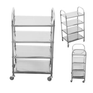 SOGA 4 Tier 950x500x1220 Stainless Steel Kitchen Dining Food Cart Trolley Utility, Business & Industrial, Food Service, Food Service Carts, , ,  - NZ DEPOT 2