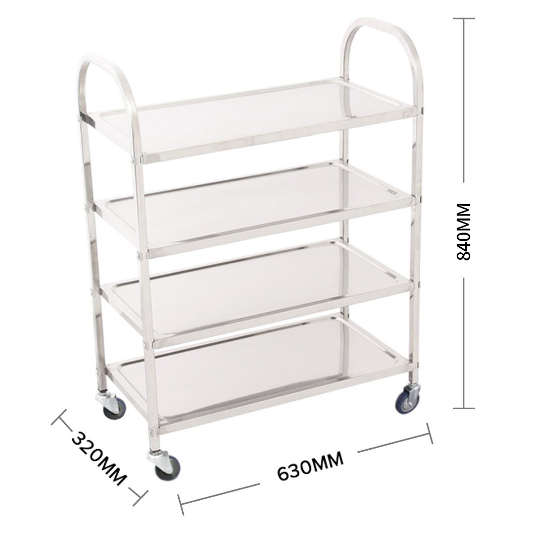 SOGA 4 Tier Stainless Steel Kitchen Dinning Food Cart Trolley Utility Size Square Large, Business & Industrial, Food Service, Food Service Carts, , ,  - NZ DEPOT 3