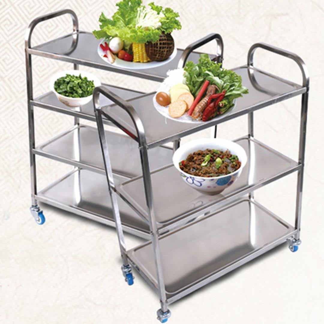 SOGA 4 Tier Stainless Steel Kitchen Dinning Food Cart Trolley Utility Size Square Large, Business & Industrial, Food Service, Food Service Carts, , ,  - NZ DEPOT 4