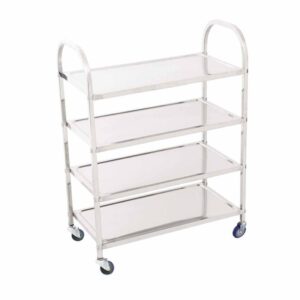 SOGA 4 Tier Stainless Steel Kitchen Dinning Food Cart Trolley Utility Size Square Large, Business & Industrial, Food Service, Food Service Carts, , ,  - NZ DEPOT 1