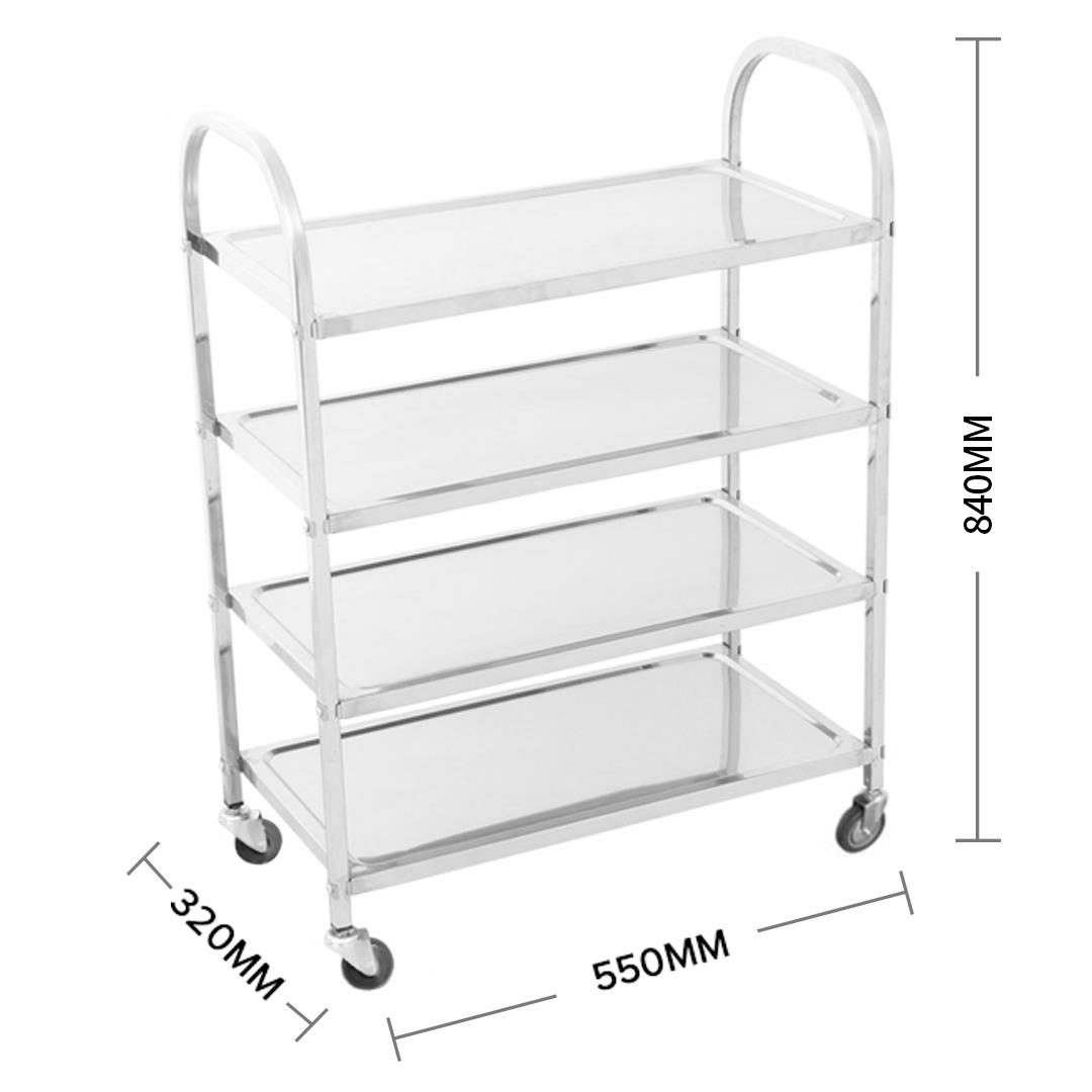 Soga 4 Tier Stainless Steel Kitchen Dinning Food Cart Trolley Utility Size Square Medium, Business &Amp; Industrial, Food Service, Food Service Carts, , ,  - Nz Depot 3