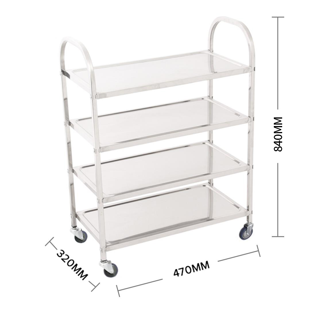 SOGA 4 Tier Stainless Steel Kitchen Dinning Food Cart Trolley Utility Size Square Small, Business & Industrial, Food Service, Food Service Carts, , ,  - NZ DEPOT 3