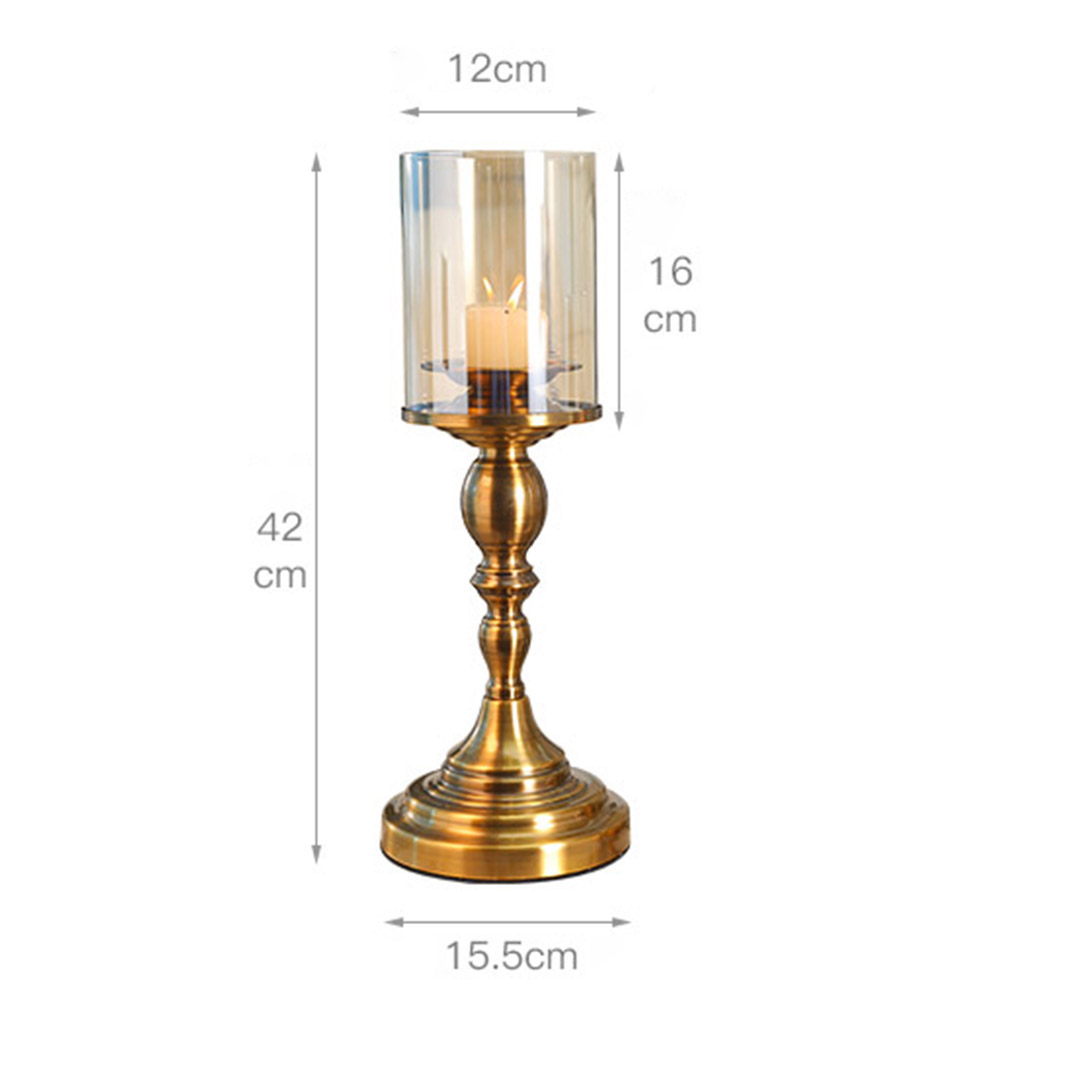 Soga 42Cm Gold Nordic Deluxe Candlestick Candle Holder Stand Pillar Glass /Iron, Home &Amp; Living, Home Decor, Candles &Amp; Holders, Candle Accessories, ,  - Nz Depot 2