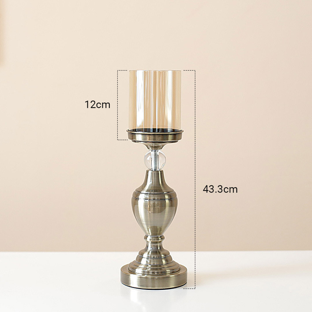 Soga 43.3Cm Glass Candlestick Candle Holder Stand Pillar Glass/Iron Metal, Home &Amp; Living, Home Decor, Candles &Amp; Holders, Candle Accessories, ,  - Nz Depot 2