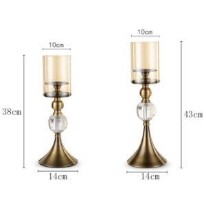 SOGA 43cm 38cm Glass Candle Holder Candle Stand Glass/Metal, Home & Living, Home Decor, Candles & Holders, Candle Accessories, ,  - NZ DEPOT 2