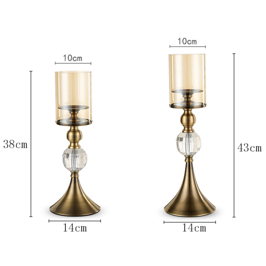 Soga 43Cm 38Cm Glass Candle Holder Candle Stand Glass/Metal, Home &Amp; Living, Home Decor, Candles &Amp; Holders, Candle Accessories, ,  - Nz Depot 2