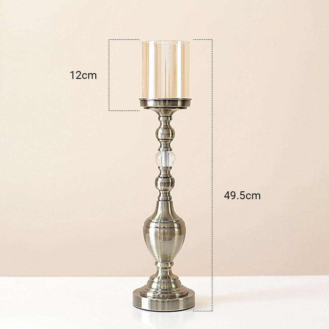 Soga 49.5Cm Glass Candlestick Candle Holder Stand Pillar Glass/Iron Metal, Home &Amp; Living, Home Decor, Candles &Amp; Holders, Candle Accessories, ,  - Nz Depot 2