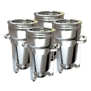 Soga 4X 11L Round Stainless Steel Soup Warmer Marmite Chafer Full Size Catering Chafing Dish Nz Depot - Nz Depot