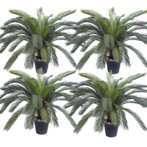 SOGA 4X 155cm Artificial Indoor Cycas Revoluta Cycad Sago Palm Fake Decoration Tree Pot Plant NZ DEPOT - NZ DEPOT