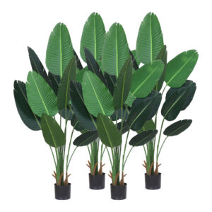 SOGA 4X 180cm Artificial Bird of Paradise Plants Fake Tropical Palm Tree with 10 in Pot and Woven Seagrass Belly, Home Decor, Home & Living, Home Decor, Artificial Plants, , ,  - NZ DEPOT 1