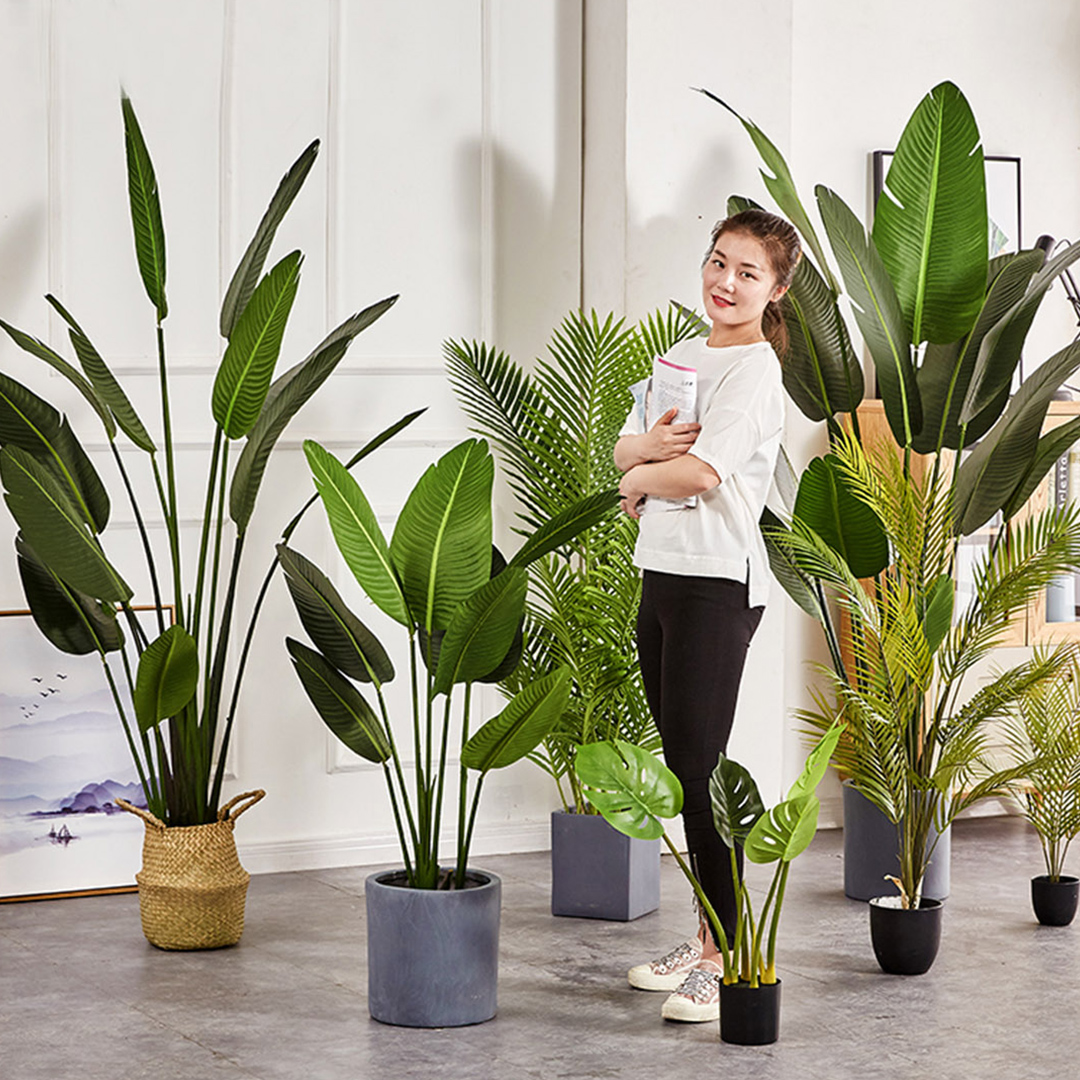 SOGA 4X 180cm Artificial Bird of Paradise Plants Fake Tropical Palm Tree with 10 in Pot and Woven Seagrass Belly, Home Decor, Home & Living, Home Decor, Artificial Plants, , ,  - NZ DEPOT 9