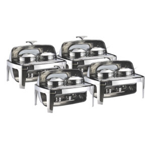 SOGA 4X 6.5L Stainless Steel Double Soup Tureen Bowl Station Roll Top Buffet Chafing Dish Catering Chafer Food Warmer Server, Business & Industrial, Food Service, Plate & Dish Warmers, , ,  - NZ DEPOT 1