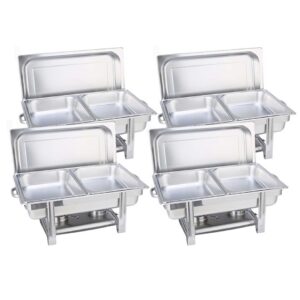 Soga 4X Stainless Steel Chafing Double Tray Catering Dish Food Warmer Nz Depot - Nz Depot