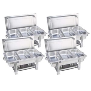 Soga 4X Stainless Steel Chafing Triple Tray Catering Dish Food Warmer Nz Depot - Nz Depot