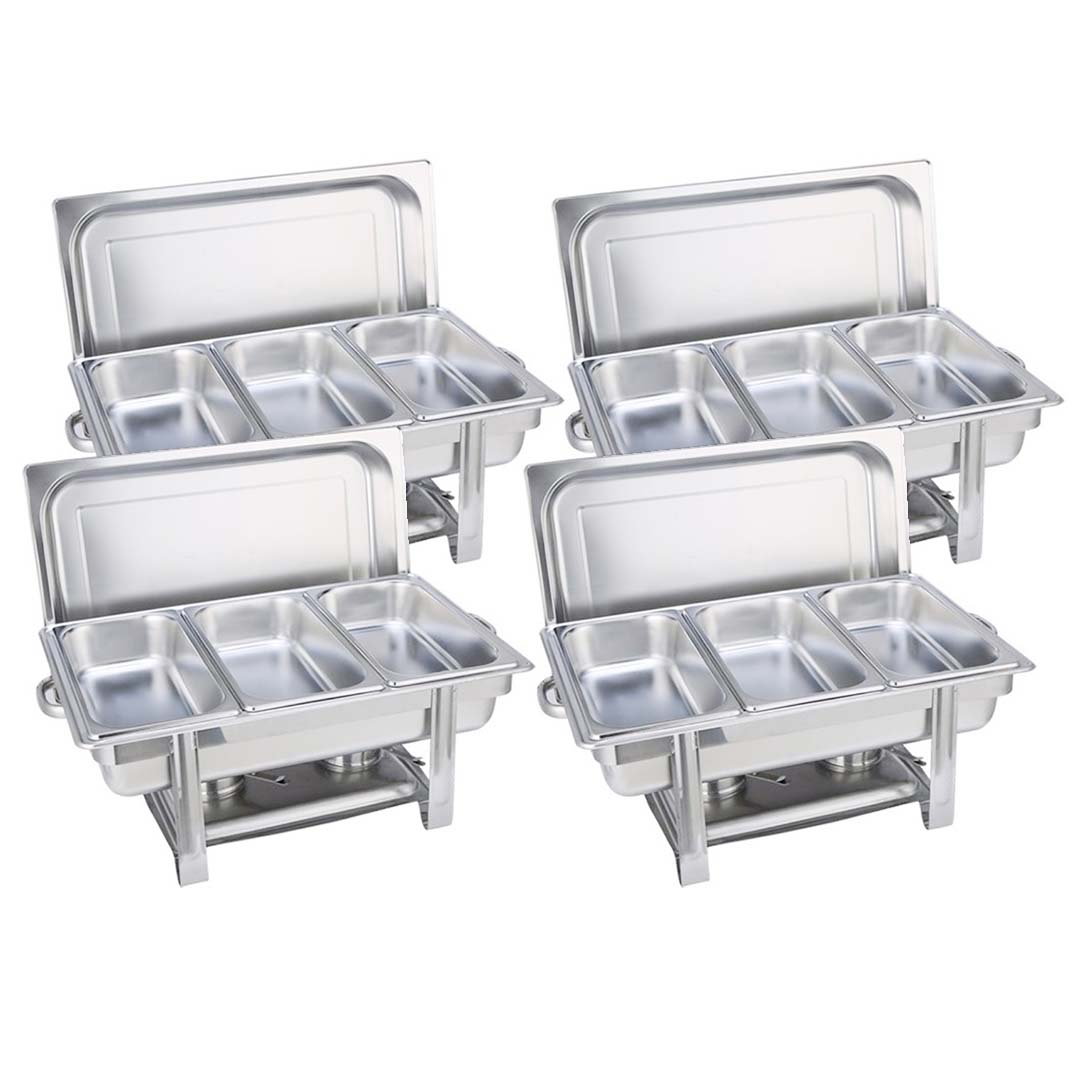 Soga 4X Stainless Steel Chafing Triple Tray Catering Dish Food Warmer, Furniture, Kitchen &Amp; Dining Room Furniture, Buffets, Sideboards &Amp; Kitchen Islands, , ,  - Nz Depot 1