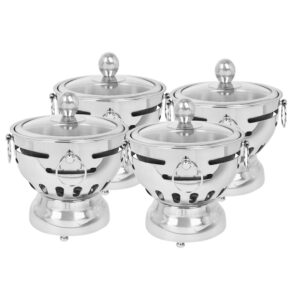 SOGA 4X Stainless Steel Mini Asian Buffet Hot Pot Single Person Shabu Alcohol Stove Burner with Glass Lid, Business & Industrial, Food Service, Plate & Dish Warmers, , ,  - NZ DEPOT 1