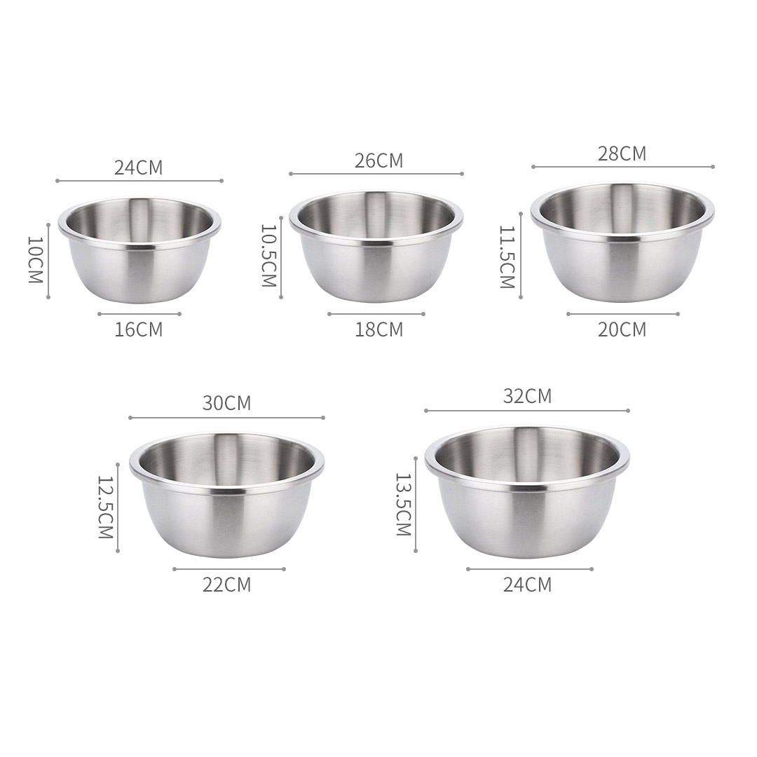 Soga 5Pcs Deepen Matte Stainless Steel Stackable Baking Washing Mixing Bowls Set Food Storage Basin, Home &Amp; Living, Kitchen &Amp; Dining, Bakeware, Mixing Bowls, ,  - Nz Depot 2