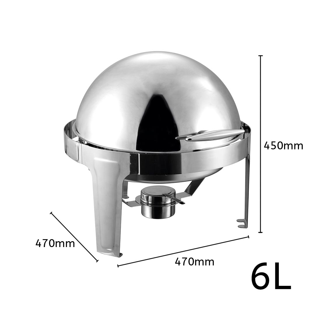 SOGA 6L Stainless Steel Chafing Food Warmer Catering Dish Round Roll Top, Furniture, Kitchen & Dining Room Furniture, Buffets, Sideboards & Kitchen Islands, , ,  - NZ DEPOT 3