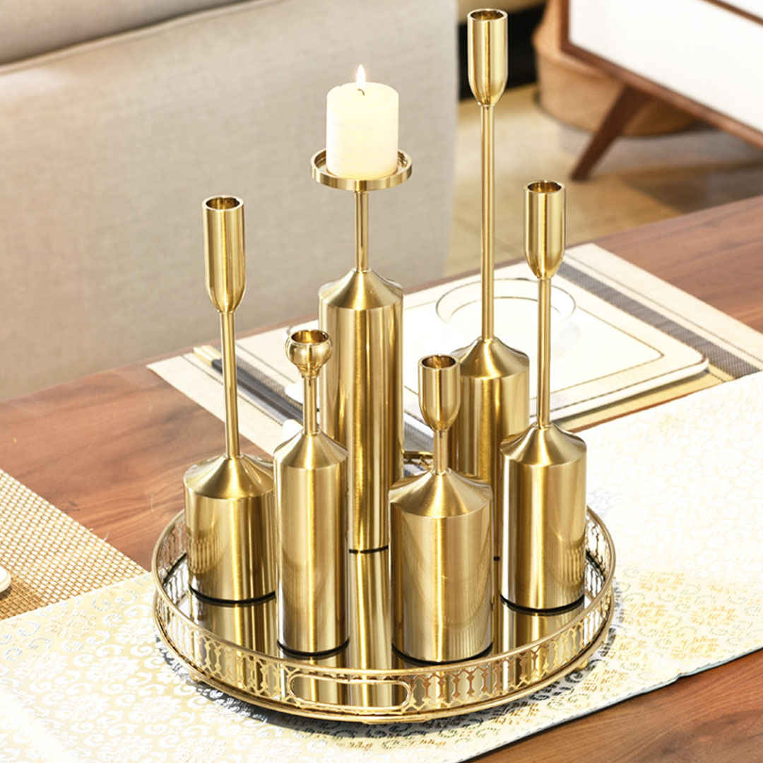 Soga 6Pcs Gold Iron Taper Luxury Candlestick Candle Holder Stand Pillar, Home &Amp; Living, Home Decor, Candles &Amp; Holders, Candle Accessories, ,  - Nz Depot 4