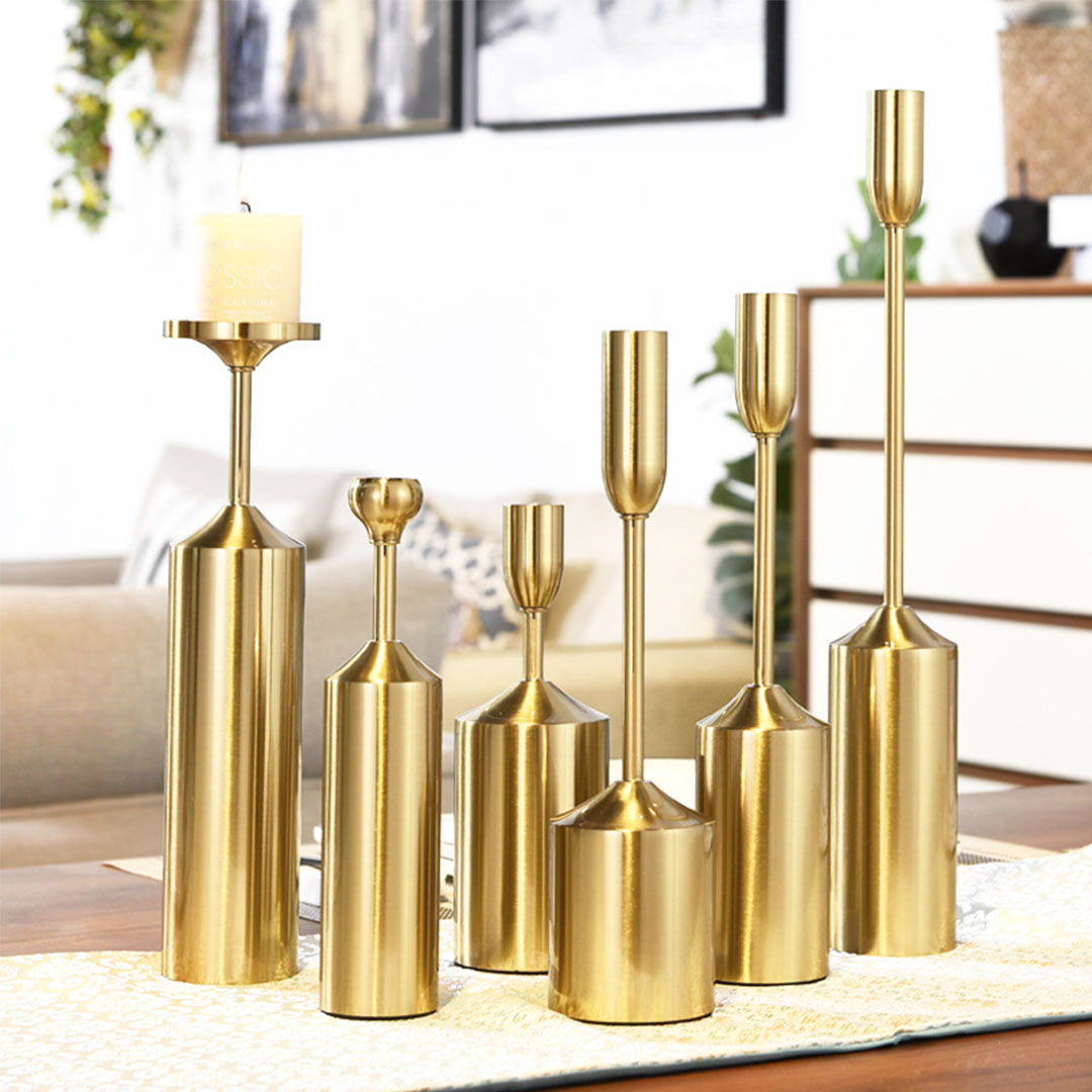 Soga 6Pcs Gold Iron Taper Luxury Candlestick Candle Holder Stand Pillar, Home &Amp; Living, Home Decor, Candles &Amp; Holders, Candle Accessories, ,  - Nz Depot 5