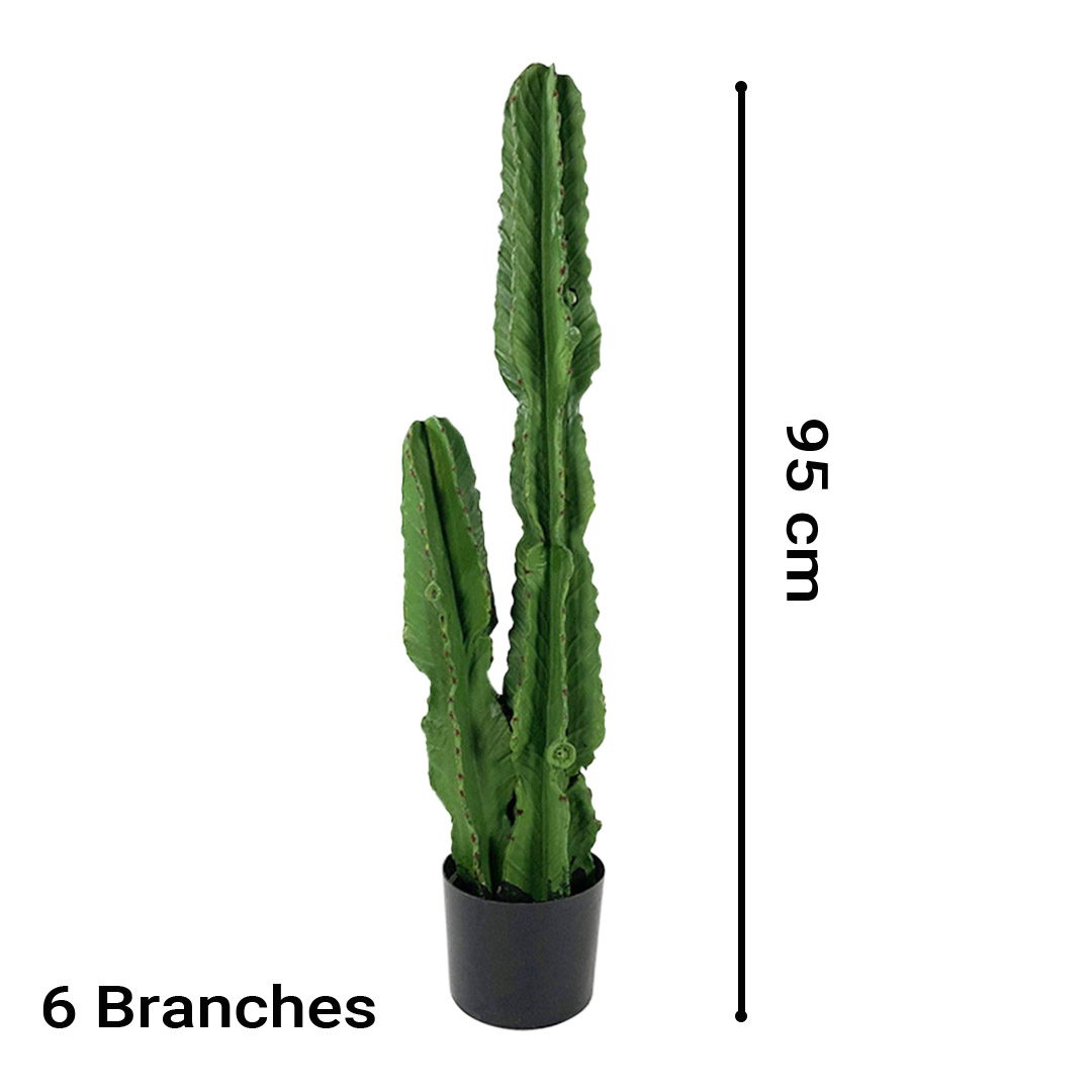 SOGA 95cm Green Artificial Indoor Cactus Tree Fake Plant Simulation Decorative 2 Heads, Home & Living, Home Decor, Artificial Plants, ,  - NZ DEPOT 2