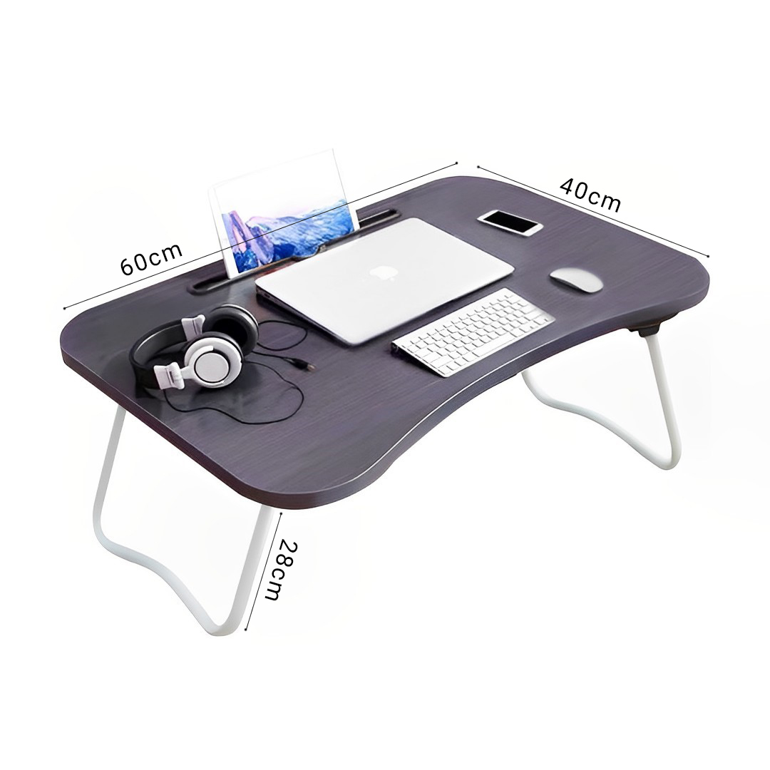 SOGA Black Portable Bed Table Adjustable Foldable Bed Sofa Study Table Laptop Mini Desk with Notebook Stand Card Slot Holder Home Decor NZ DEPOT 4