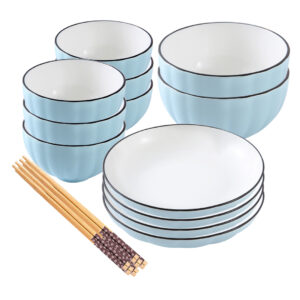 SOGA Blue Japanese Style Ceramic Dinnerware Crockery Soup Bowl Plate Server Kitchen Home Decor Set of 12, Kitchenware, Table Top, Dinnerware, Bowl, ,  - NZ DEPOT 1