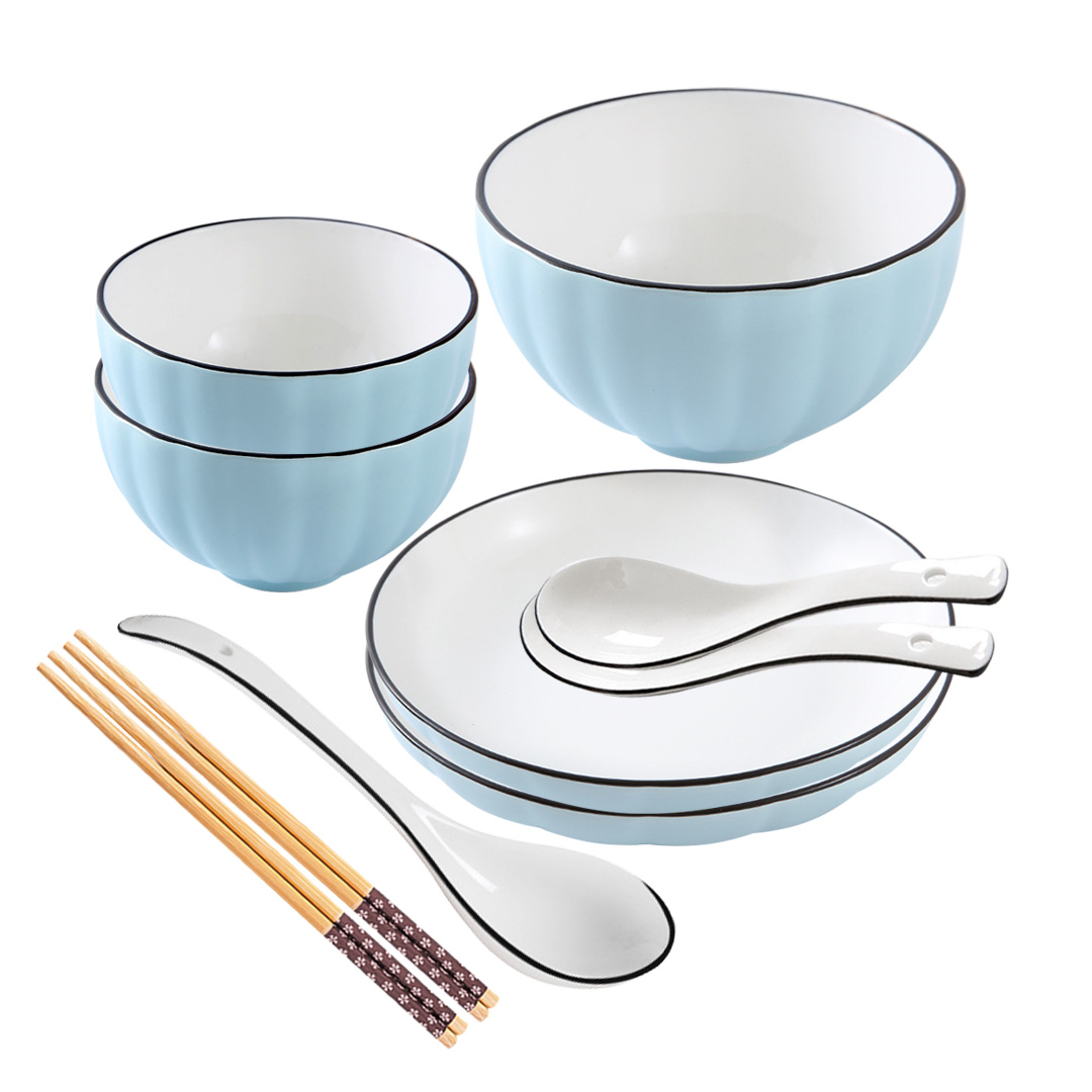 Soga Blue Japanese Style Ceramic Dinnerware Crockery Soup Bowl Plate Server Kitchen Home Decor Set Of 7, Kitchenware, Table Top, Dinnerware, Bowl, ,  - Nz Depot 1