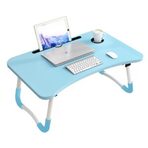 SOGA Blue Portable Bed Table Adjustable Foldable Bed Sofa Study Table Laptop Mini Desk with Notebook Stand Cup Slot Home Decor, Desks & Computer Tables, , , , ,  - NZ DEPOT 1