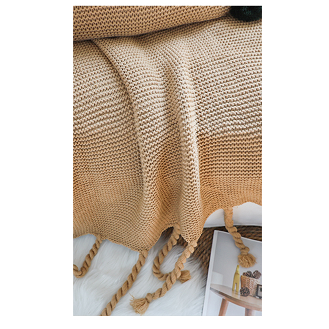 Soga Coffee Tassel Fringe Knitting Blanket Warm Cozy Woven Cover Couch Bed Sofa Home Decor, Home, Bed Linen, Throws And Blankets, Blankets, ,  - Nz Depot 7