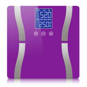 Soga Glass Lcd Digital Body Fat Scale Bathroom Electronic Gym Water Weighing Scales Purple Nz Depot - Nz Depot