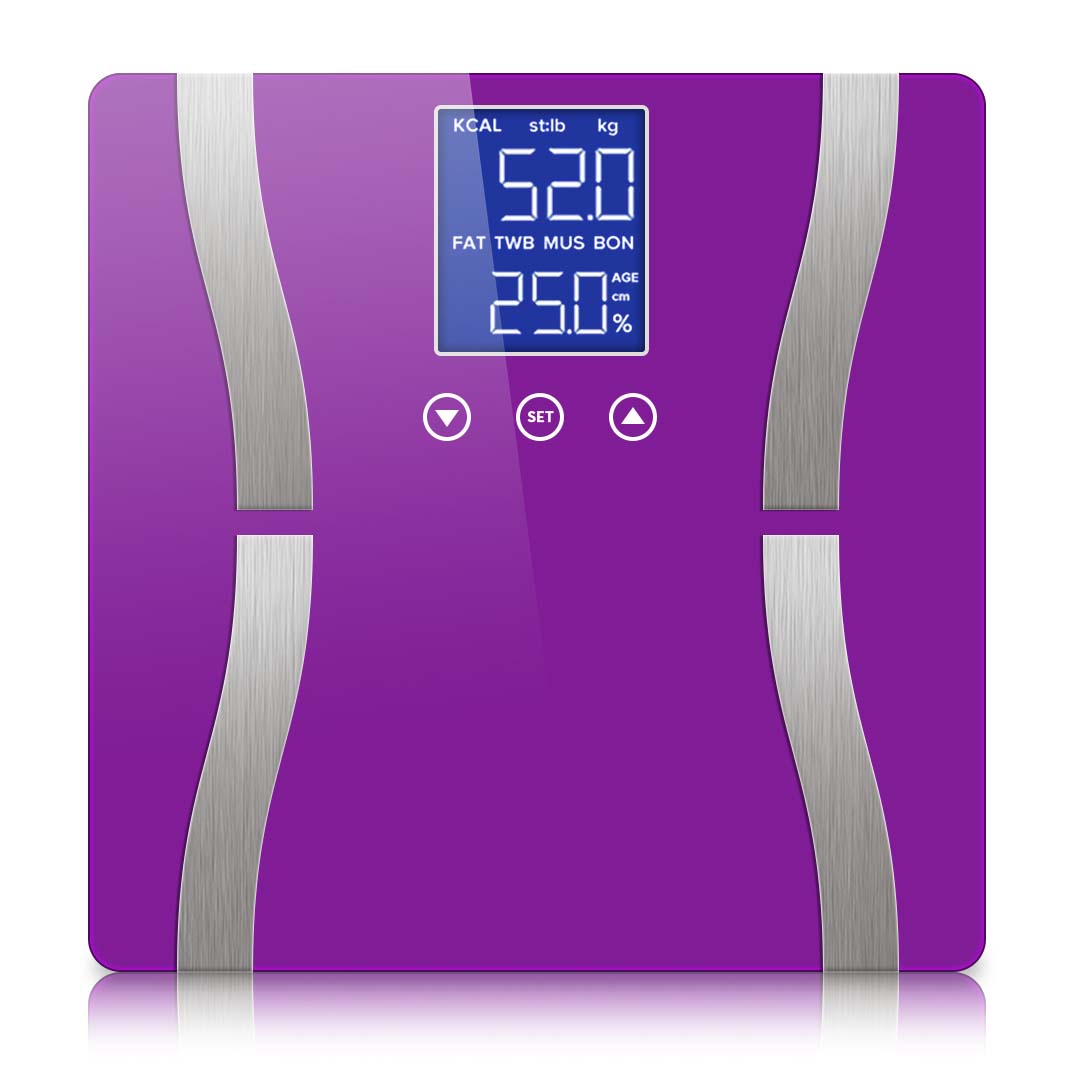 Soga Glass Lcd Digital Body Fat Scale Bathroom Electronic Gym Water Weighing Scales Purple, Home &Amp; Living &Gt; Bathroom &Gt; Bathroom Accessories &Gt; Bathroom Scales, , , , ,  - Nz Depot 1