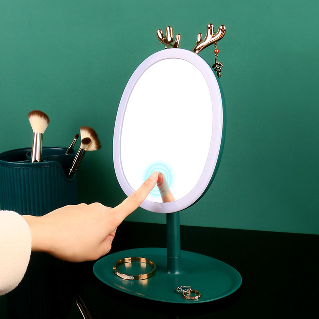 Soga Green Antler Led Light Makeup Mirror Tabletop Vanity Home Decor, Home, Bathroom, Bathroom Accessories, Bathroom Storage, ,  - Nz Depot 5