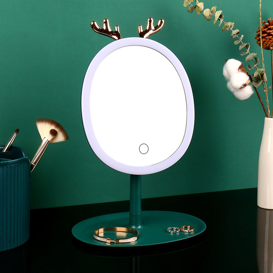 Soga Green Antler Led Light Makeup Mirror Tabletop Vanity Home Decor, Home, Bathroom, Bathroom Accessories, Bathroom Storage, ,  - Nz Depot 6