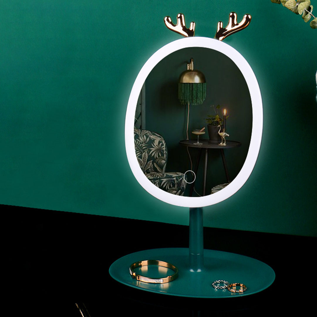 Soga Green Antler Led Light Makeup Mirror Tabletop Vanity Home Decor, Home, Bathroom, Bathroom Accessories, Bathroom Storage, ,  - Nz Depot 8