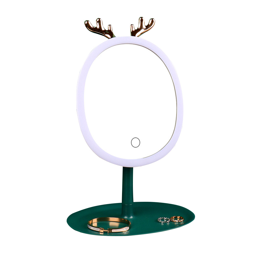 Soga Green Antler Led Light Makeup Mirror Tabletop Vanity Home Decor, Home, Bathroom, Bathroom Accessories, Bathroom Storage, ,  - Nz Depot 1