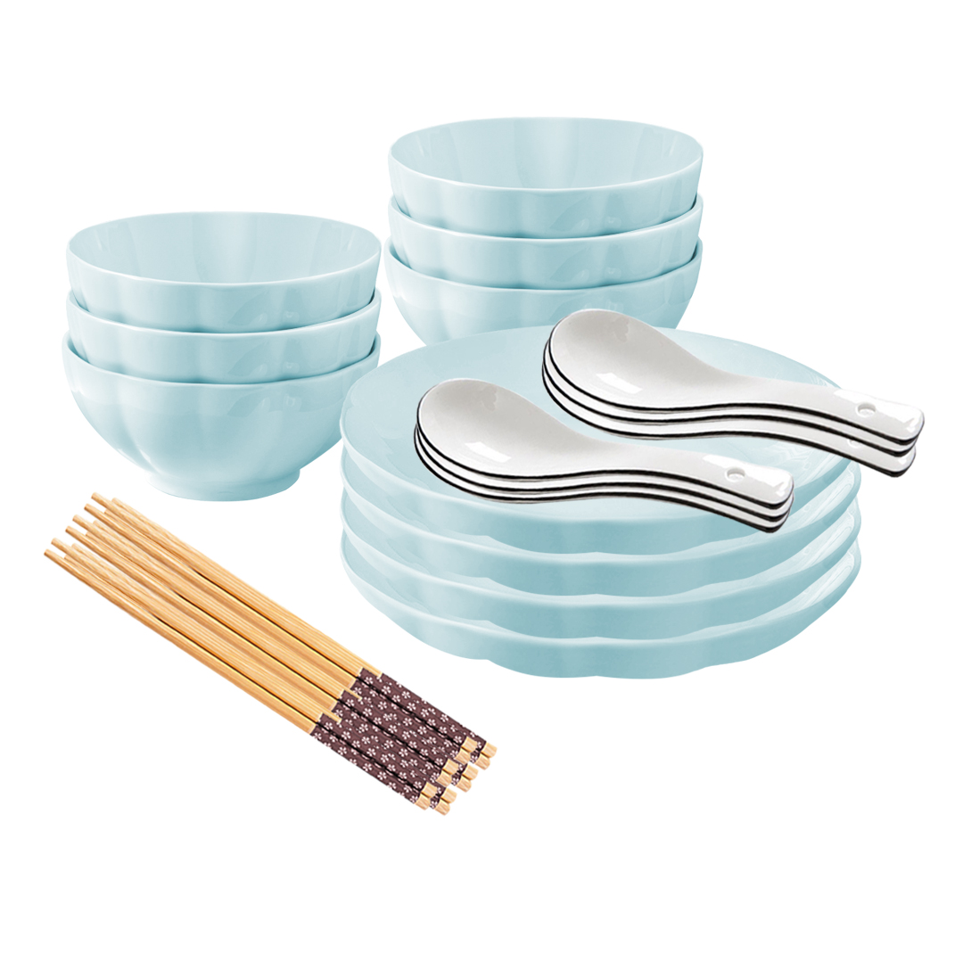 Soga Light Blue Japanese Style Ceramic Dinnerware Crockery Soup Bowl Plate Server Kitchen Home Decor Set Of 10, Kitchenware, Table Top, Dinnerware, Bowl, ,  - Nz Depot 1