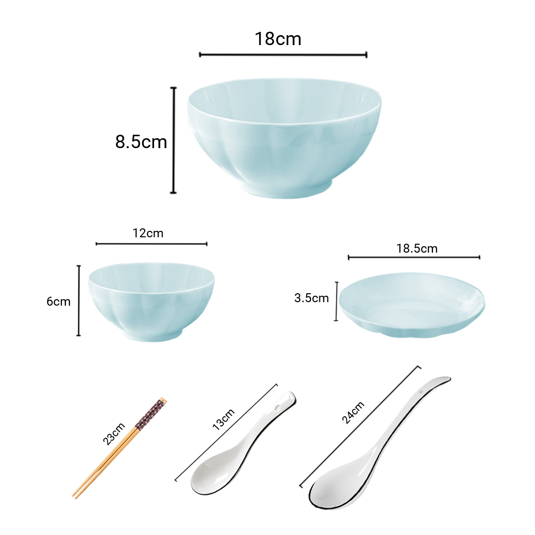 Soga Light Blue Japanese Style Ceramic Dinnerware Crockery Soup Bowl Plate Server Kitchen Home Decor Set Of 9, Kitchenware, Table Top, Dinnerware, Bowl, ,  - Nz Depot 2