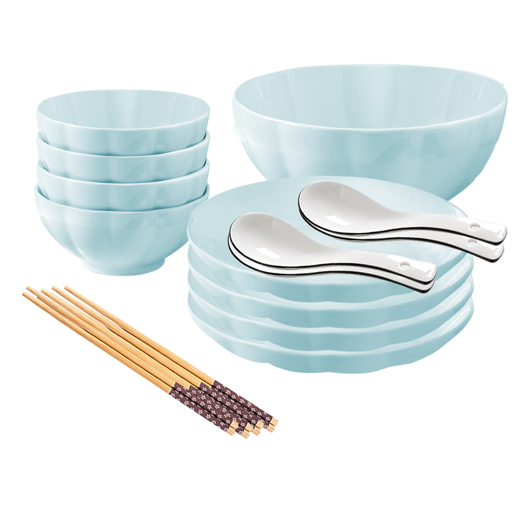 Soga Light Blue Japanese Style Ceramic Dinnerware Crockery Soup Bowl Plate Server Kitchen Home Decor Set Of 9, Kitchenware, Table Top, Dinnerware, Bowl, ,  - Nz Depot 1