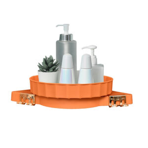 SOGA Orange 360 Degree Wall-Mounted Rotating Bathroom Organiser Corner Vanity Rack Toilet Adhesive Storage Shelf, Home, Bathroom, Bathroom Accessories, Bathroom Storage, ,  - NZ DEPOT 1