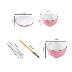 SOGA Pink Japanese Style Ceramic Dinnerware Crockery Soup Bowl Plate Server Kitchen Home Decor Set of 10, Kitchenware, Table Top, Dinnerware, Bowl, ,  - NZ DEPOT 2