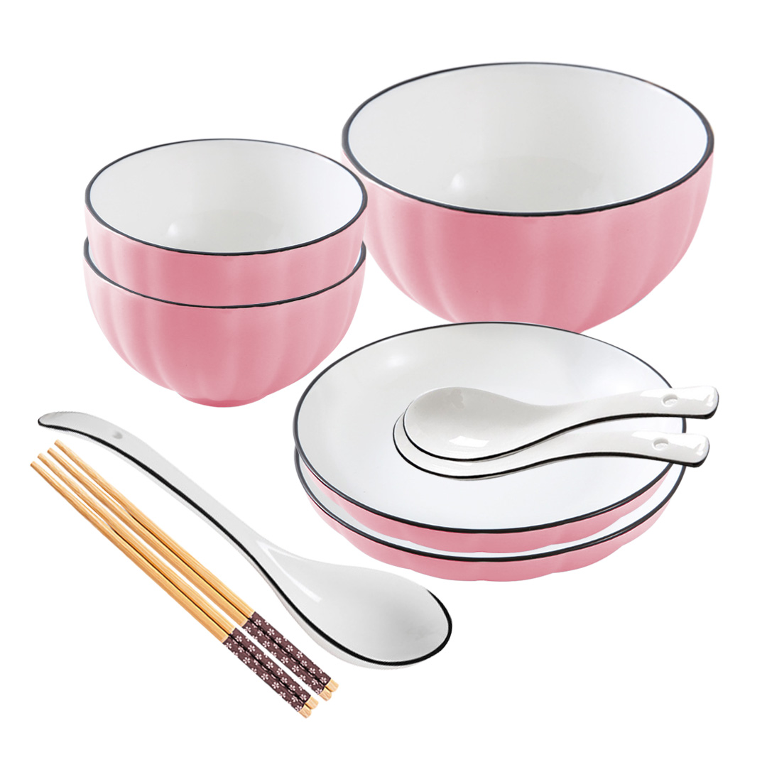 Soga Pink Japanese Style Ceramic Dinnerware Crockery Soup Bowl Plate Server Kitchen Home Decor Set Of 5, Kitchenware, Table Top, Dinnerware, Bowl, ,  - Nz Depot 1