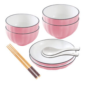 Soga Pink Japanese Style Ceramic Dinnerware Crockery Soup Bowl Plate Server Kitchen Home Decor Set Of 6 Nz Depot - Nz Depot