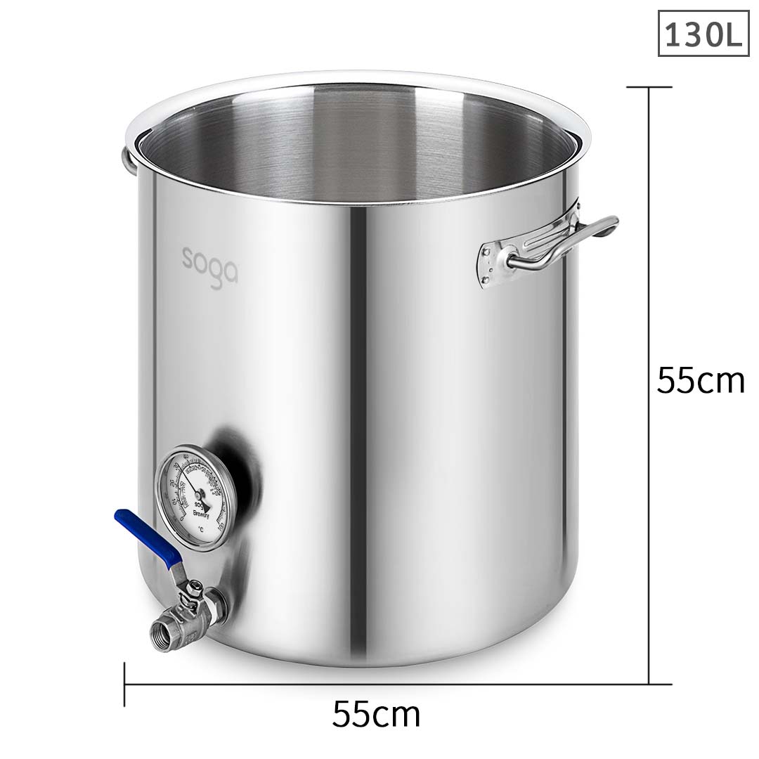 Soga Stainless Steel 130L No Lid Brewery Pot With Beer Valve 55*55Cm, Groceries &Amp; Liquor, Household, Home Brewing &Amp; Wine Making, Equipment, ,  - Nz Depot 2